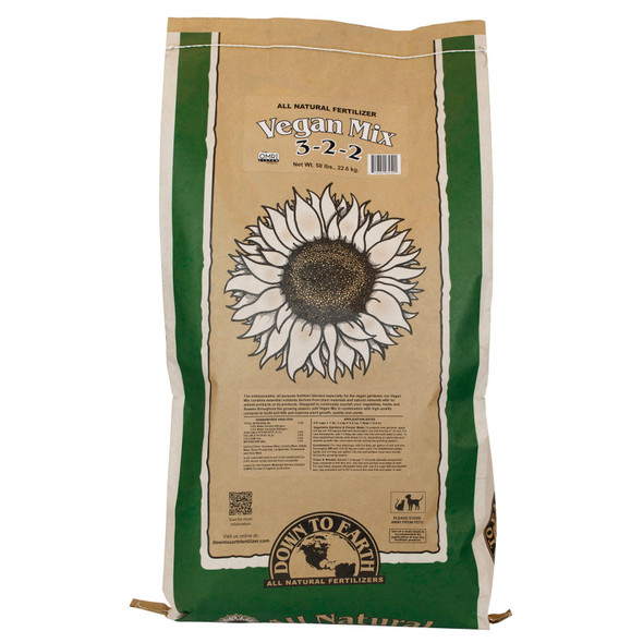 Down To Earth Vegan Mix Natural Fertilizer 3-2-2 - 50 lb - 3250