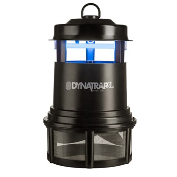 Dynatrap Outdoor Mosquito & Insect Trap Heavy Duty XL Hang Mount - Black Series - Protects up to 1 Acre, 10ft Cord, 13in Diam x 20in H, UV Bulb is Rated for 3,000 Hours, Includes: trap, cleaning brush and screwdriver