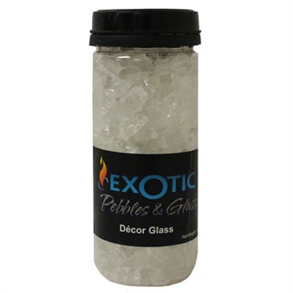 Exotic Pebbles Dcor Glass Ice Clear - 1/4in - 1/2in Pieces - 1.48lb Jar
