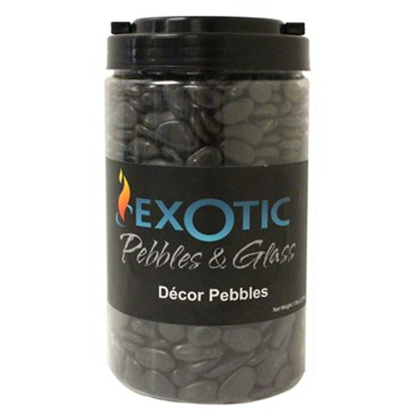 Exotic Pebbles Polished Gravel Black - Small 3/8in - 5lb Jar