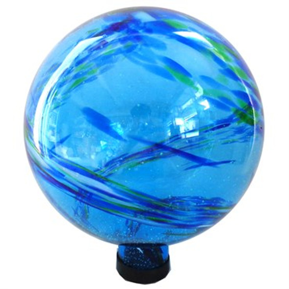 Gardener Select Glass Gazing Globe Glow 'N Dark Blue - 10in