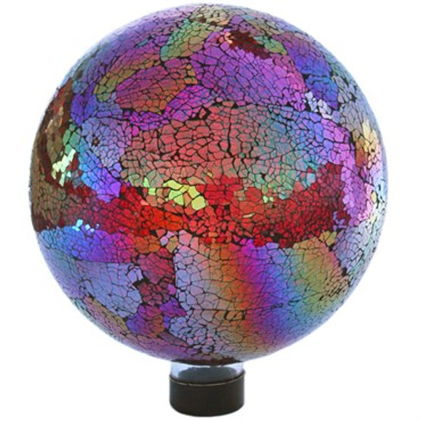 Gardener Select Glass Gazing Globe Mosaic Red & Purple - 10in