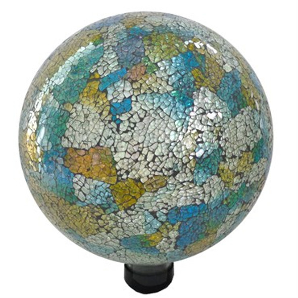 Gardener Select Glass Gazing Globe Mosaic Blue & Yellow - 10in