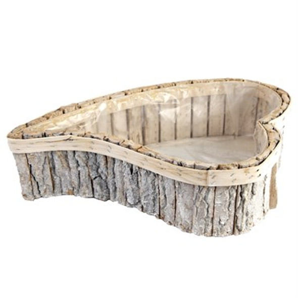 Gardener Select Wood Weaved Baskets Heart - 15in Planter - 15in L x 11.4in W x 3.9in H