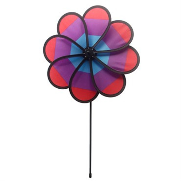 Gardener Select Rainbow Pinwheel 9 Petal - Red/Purple/Blue - 18.9in Diam x 28.74in H