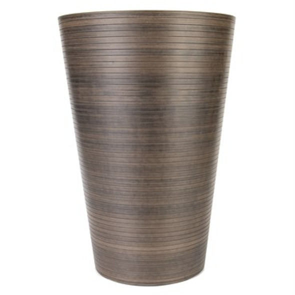 Gardener Select Tall Round Patio Planter Chocolate - 12.20in Diam x 18.23in H