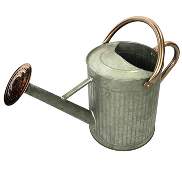 Gardener Select Farmhouse Collection Watering Can Antique Galvanized with Copper Handle - 7L (1.85gal) Capacity