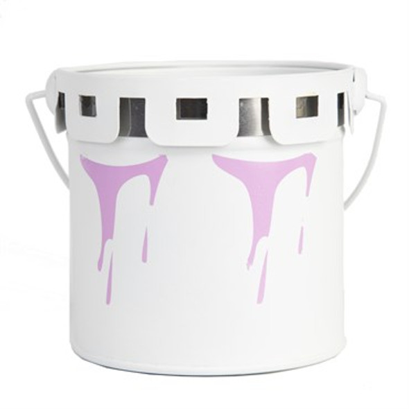 Gardener Select Paint Bucket Planter Pink Paint Drips - 3.9in Diam x 3.7in H