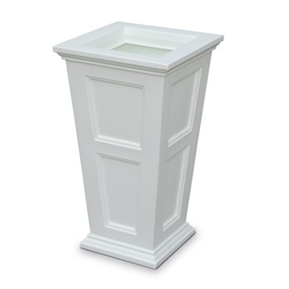 Mayne Fairfield Patio Planter White - 28in Planter - 8gal Soil Capacity - 6.5gal Water Reservoir - 16in x 16in x 28in