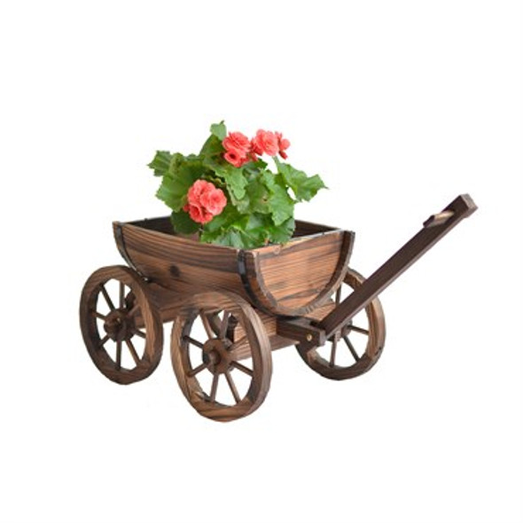 Master Gardner Wooden Planters Half Barrel - Wagon