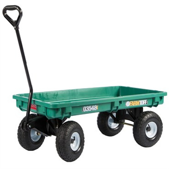 Millside Industries Plastic Deck Wagon 20in x 38in Deck - 4in x 10in Flat Free Tires