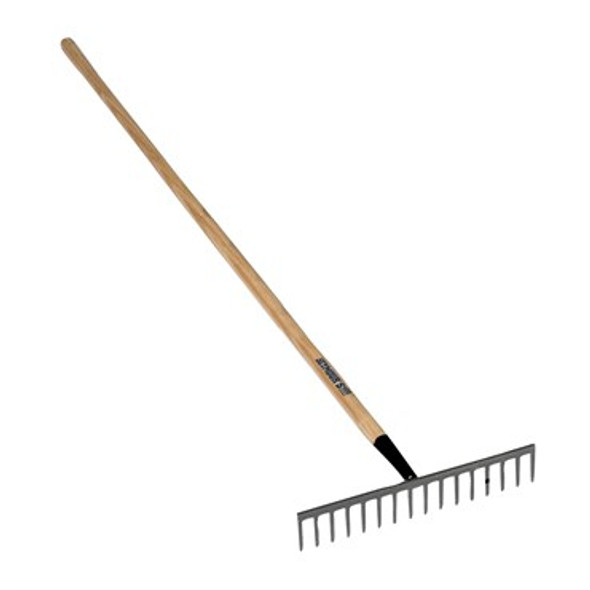 Midwest Rake Company Bullhead Forged Level Head Rake 66in Wood Handle x 16in W