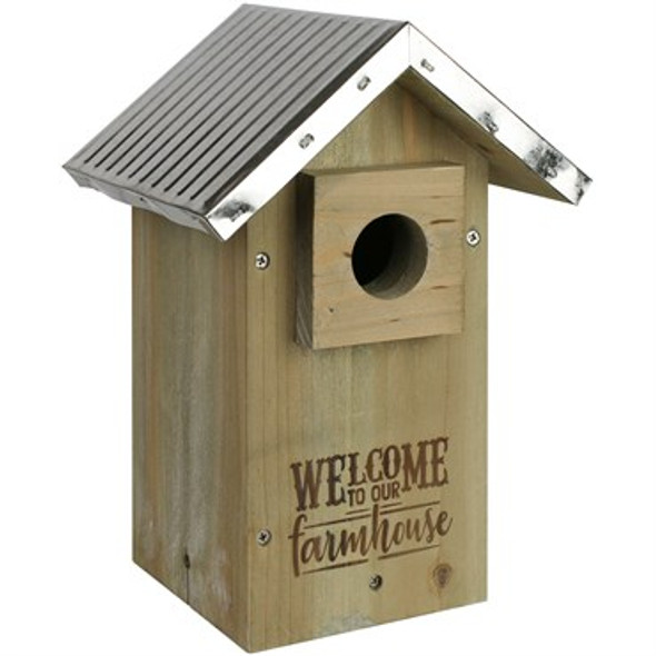 Nature's Way Galvanized Weathered Bluebird House 11in H x6.75in W x 6in D