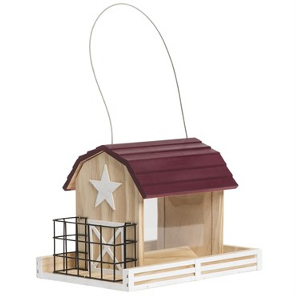 Perky-Pet Star Barn Wood Chalet Bird Feeder 2Lbs