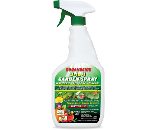 ORGANOCIDE Bee Safe 3-in-1 Garden Spray 24oz Ready to Use with Trigger Sprayer