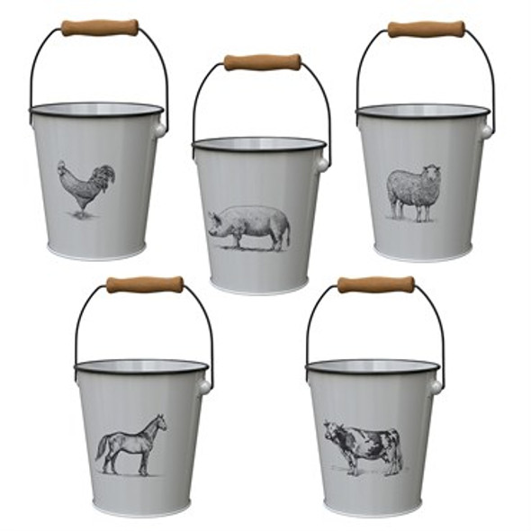 Panacea Milkhouse Buckets Farm Animal Prints - 7.5in Bucket