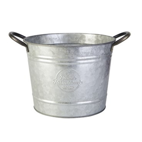 Panacea Rustic Washtub Planter Aged Galvanized - Round - 8in Diam