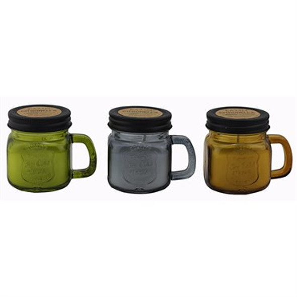 Patio Essentials Citronella Glass Mason Jars Mini - Assorted Colors - 5oz
