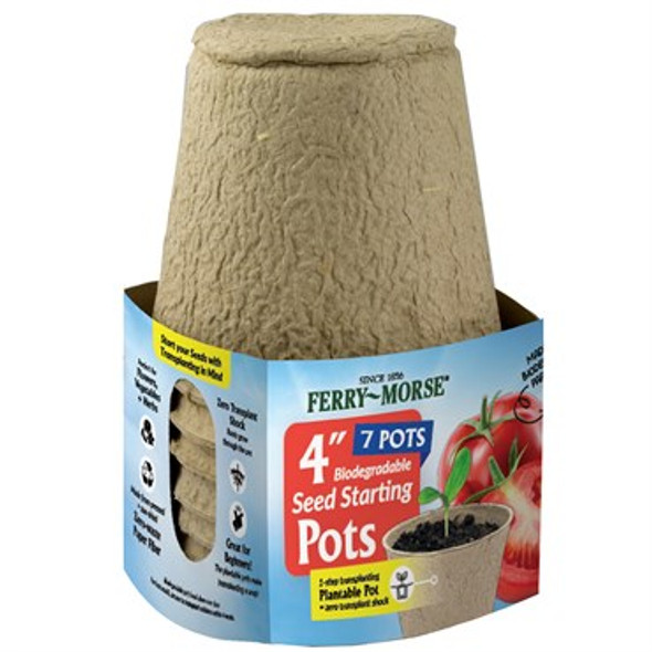Ferry-Morse Fiber Seed Starting Pots 4in Round / 7pk