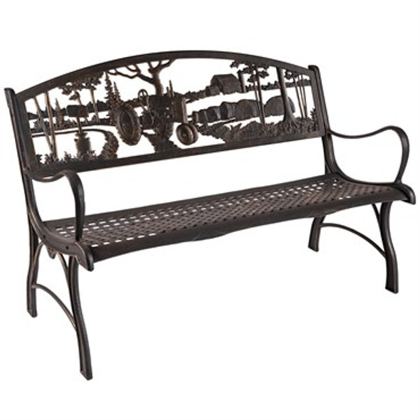 Painted Sky Bench Farmstead Iron 50.25in W x 36in H x 27in D