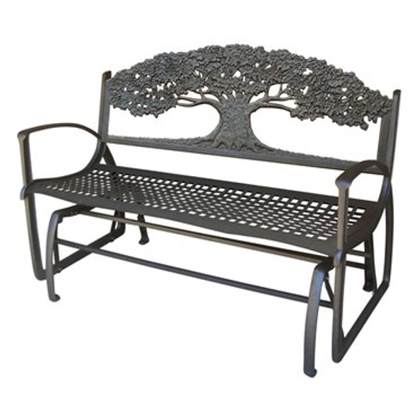 Painted Sky Glider Bench Tree Iron 50.25in W x 32.5in H x 25in D