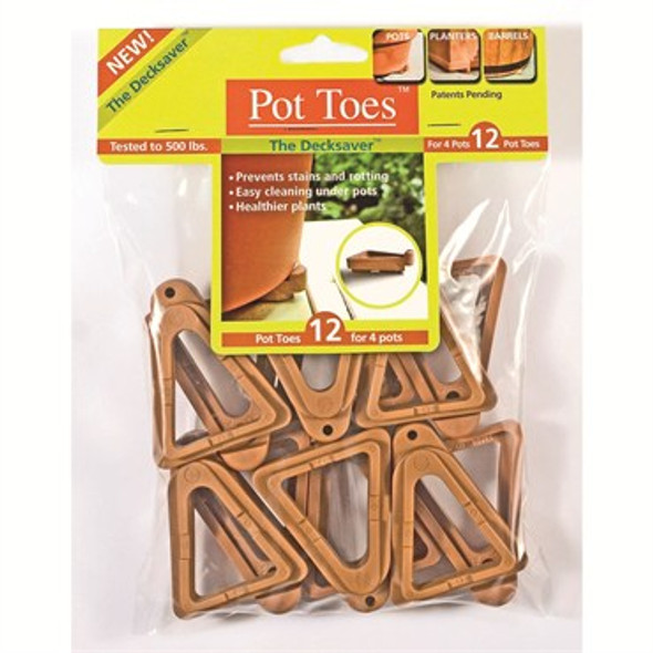 Plant Stand Pot Toes Terra Cotta - 12pk Bag - Will support four pots