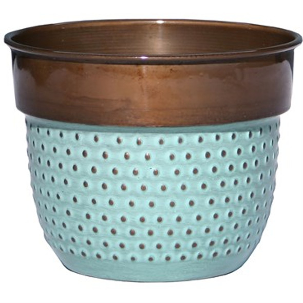 Robert Allen Home & Garden Mini Bella Planters Copper with Dots - 6in Pot / 6in Diam x 4.75in H