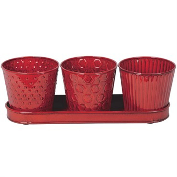 Robert Allen Home & Garden Concord Mini Garden Set Cayenne Red - 4.5in W x 13.5in L x 4.25in H