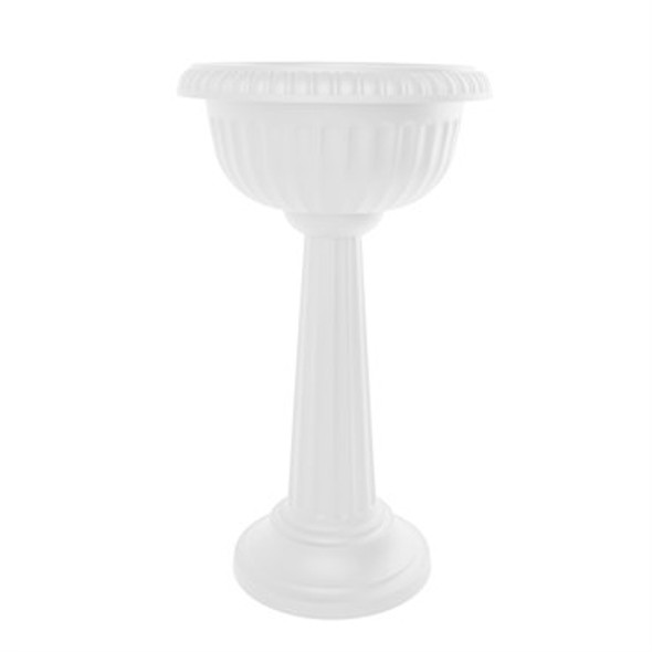 Bloem Pedastal Urn Planter Casper White - 18in