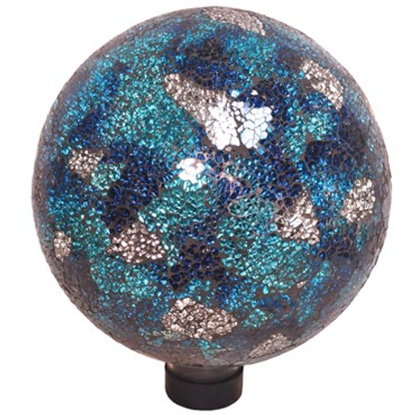 Echo Valley Gazing Globe - Mosaic Glass Blue Aqua - 10in