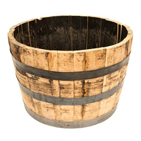 Real Wood Products Half Oak Barrel 26in Diam