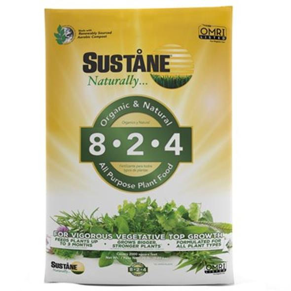 Sustne 8-2-4 Lawn Landscape Plant Food OMRI 20lb, 100/plt (100/PL)