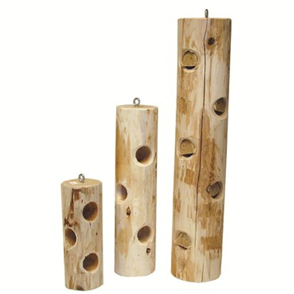 Stovall White Cedar Suet Log 4in Diam x 16in H, 3 Drilled Holes