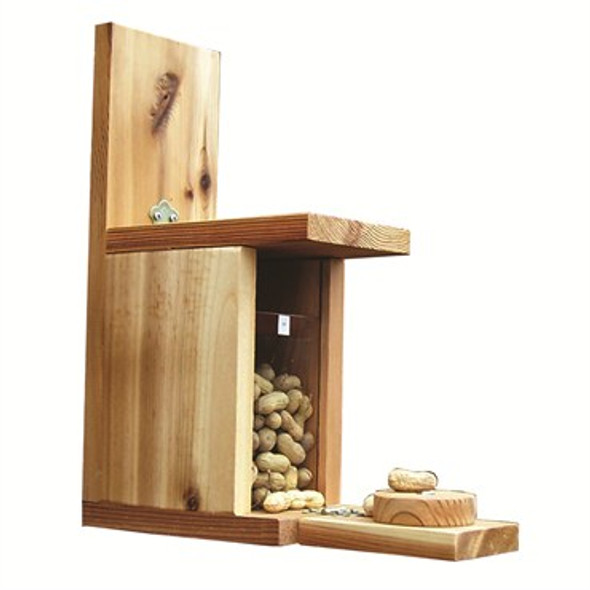 Stovall Peanut Squirrel Feeder Post, Wall, Deck or Fence Mount - 12.5in L x 5in W x 15.25in H