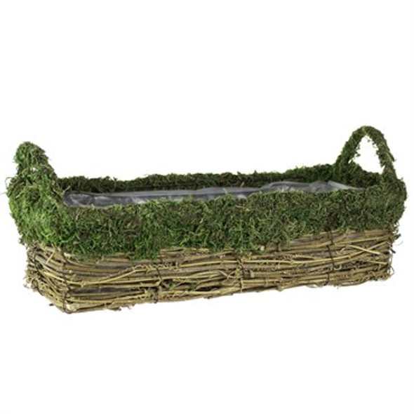 Syndicate Home & Garden Moss Planter Rectangle Basket w/ Handles - 15in x 6in