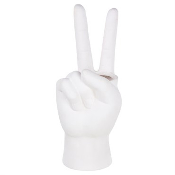 Syndicate Home & Garden Peace Sign Planter Matte White - 4in x 10in