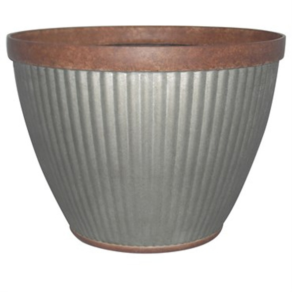 Southern Patio HDR Westlake Planter Round - Galvanized / 20.5in