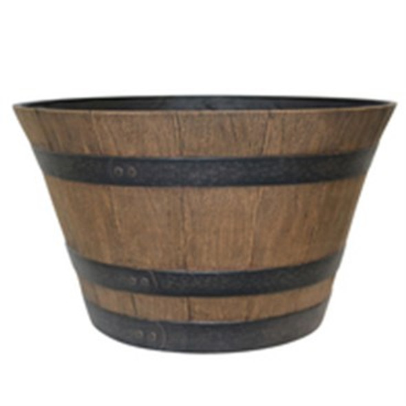Southern Patio Whiskey Barrel Planter Natural Oak - 22.5in Diam x 13.27in H