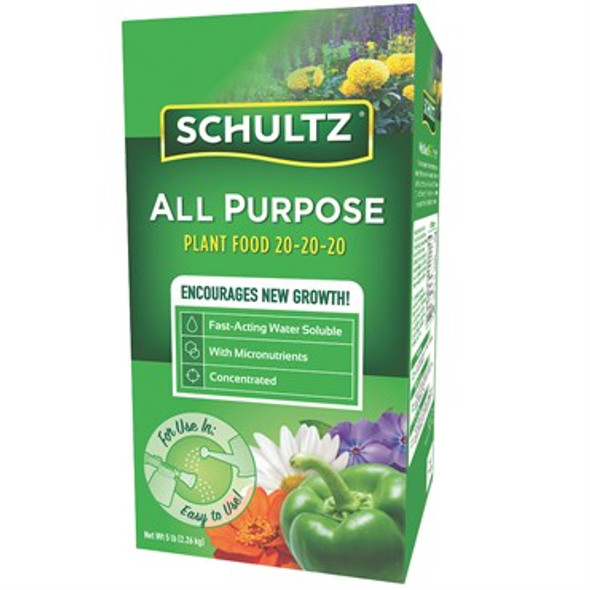 Schultz All Purpose WSF Plant Food 20-20-20 5lb Box - Concentrated