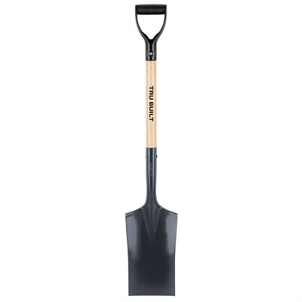 Truper TruBuilt Utility Grade Garden Spade Garden Spade - 28in Handle with D-Handle grip - Rolled Steps