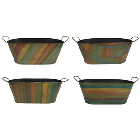 Very Cool Stuff Textured Oval Planters Assorted Patterns - 17in W