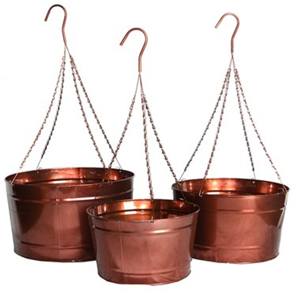 Very Cool Stuff Copper Hanging Planter 12in Diam