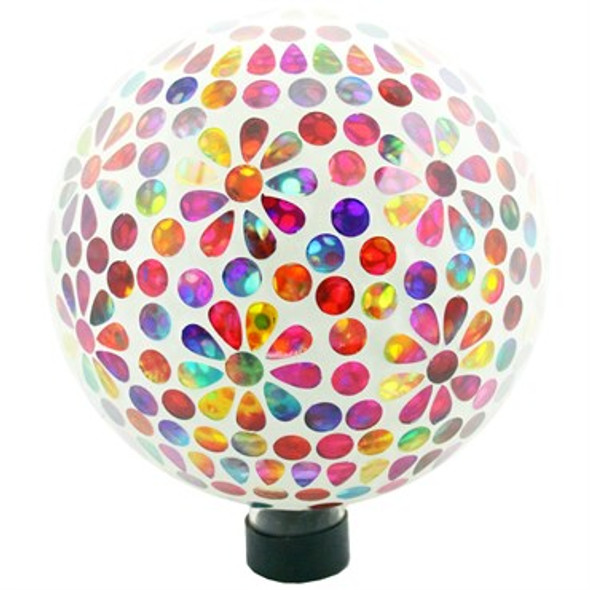 Very Cool Stuff Glass Globe Rainbow Flowers - 10in