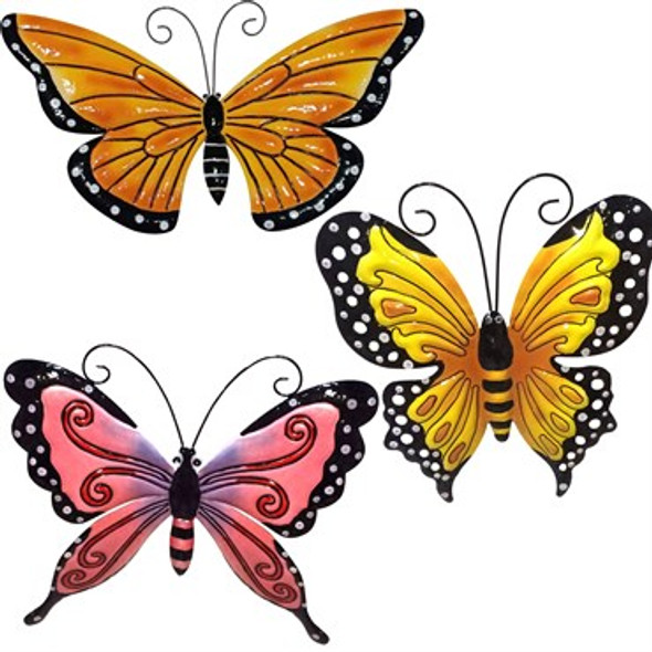 Very Cool Stuff Painted Butterflies Set of 3: 16in - 14in - 13in
