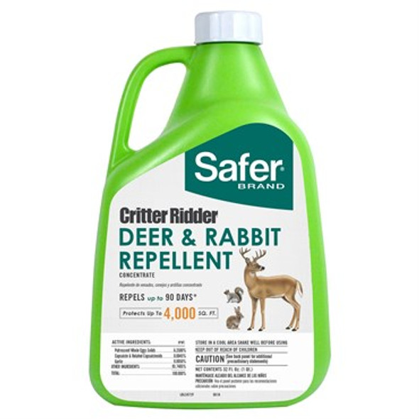 Safer Brand Critter Ridder Deer & Rabbit Repellent 32oz Concentrate - Covers up to 3,500sq ft