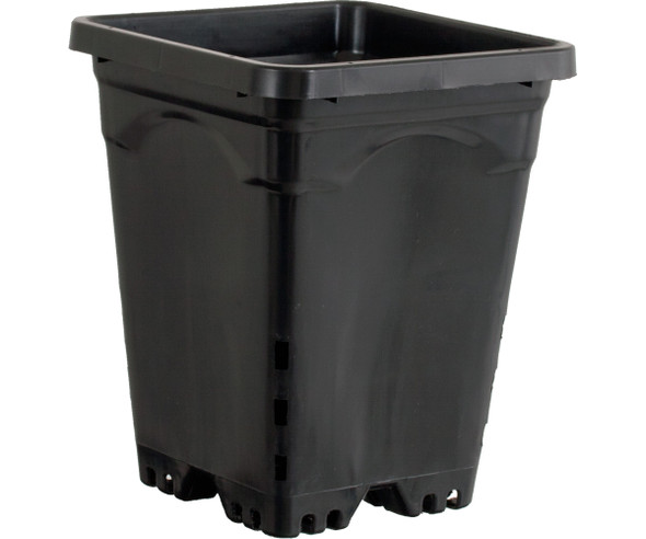 Active Aqua 6 x 6 Square Black Pot, 8 Tall, case of 50