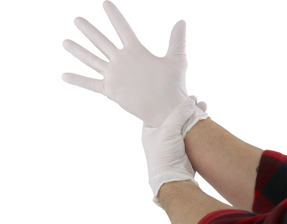 Mad Farmer White Nitrile Gloves, Size L, Box of 100