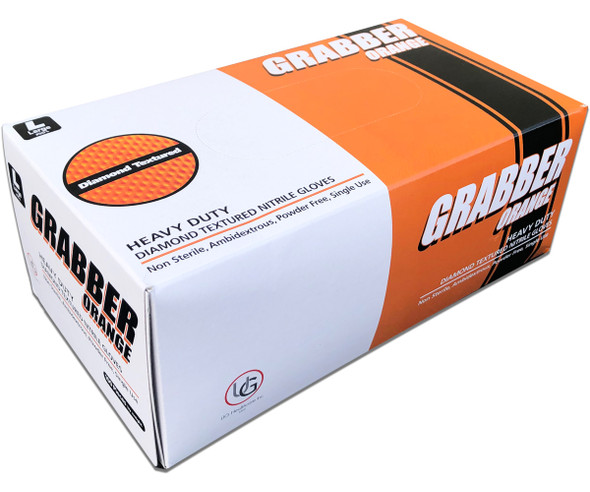 Grabber Orange Nitrile, Size XL, Box of 100