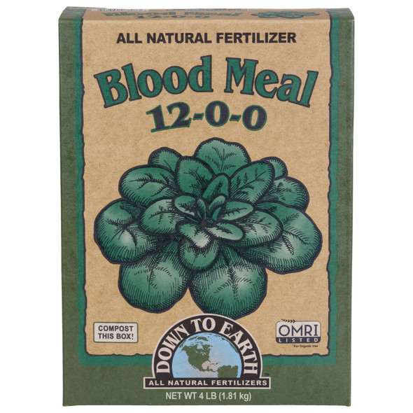 Down To Earth Blood Meal Natural Fertilizer 12-0-0 OMRI - 4 lb