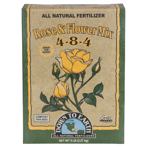 Down To Earth Rose & Flower Mix All Natural Fertilizer 4-8-4 - 5 lb